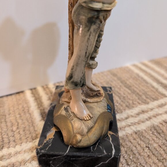 VTG Fontanini Italian Simonelli Depose Carrara Marble Fish Basket Crab Figurine - Picture 7 of 13